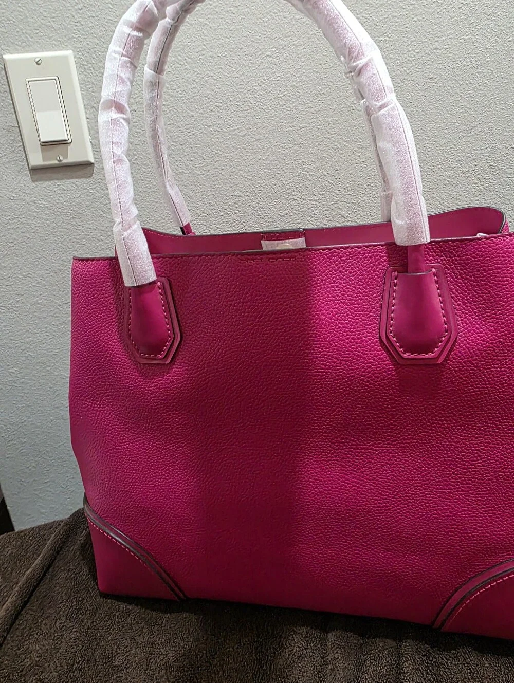 MICHAEL KORS Pink Leather Tote Bag With Dust Bag